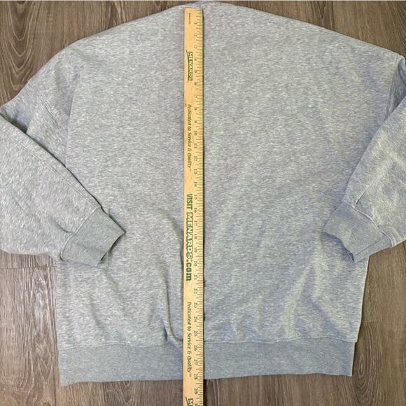 Beyond Yoga LuxeFleece Oversized Crewneck Sweatshirt Grey Sz L NF7947 Womens EUC - Picture 9 of 12